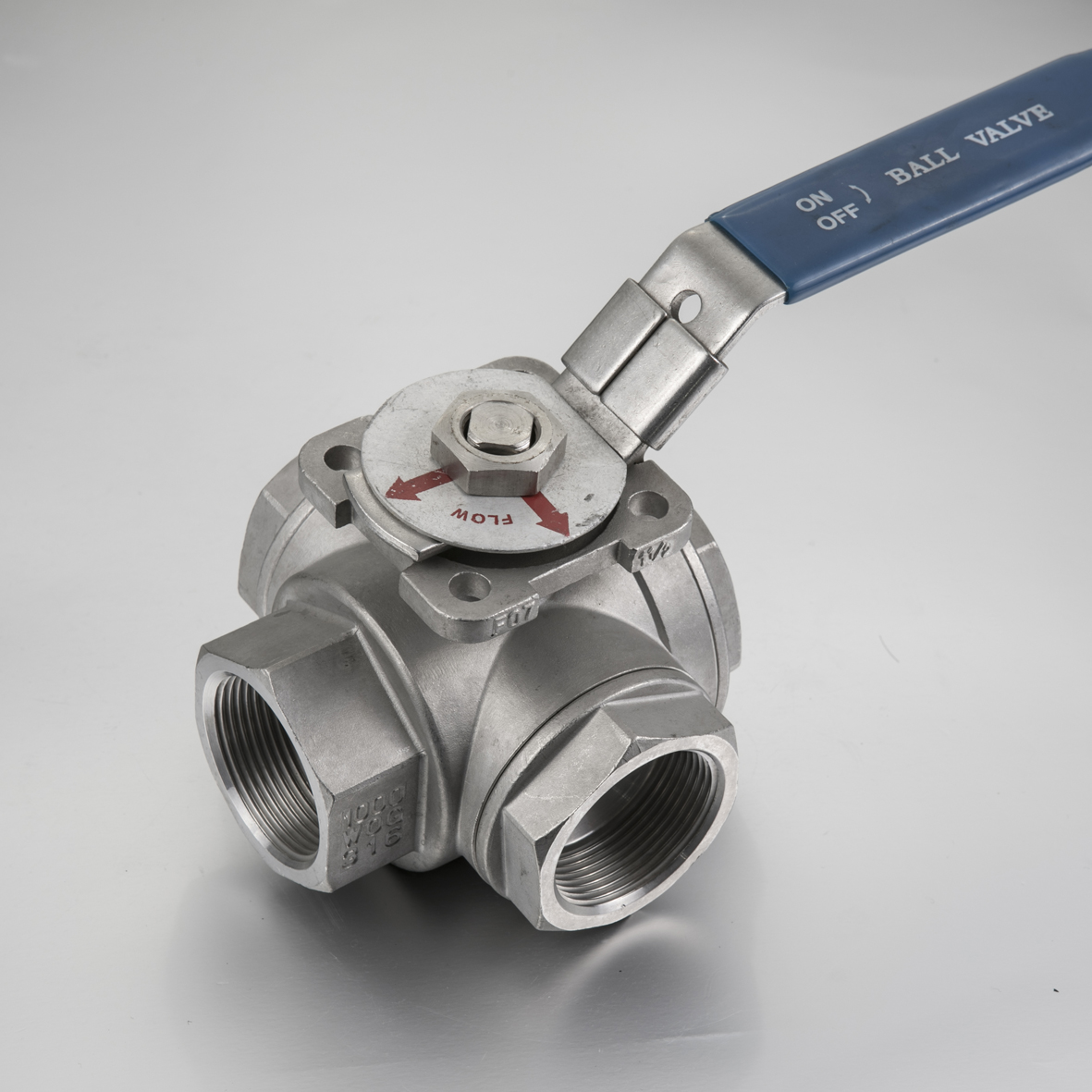 3-Way Stainless Steel 304/316 Ball Valve with Mounting Pad - Buy 3-Way